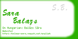 sara balazs business card