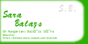 sara balazs business card